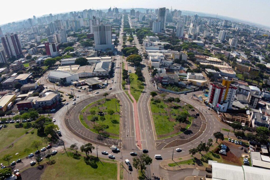 Drone da cidade de Cascavel, localizada na região oeste do Paraná.