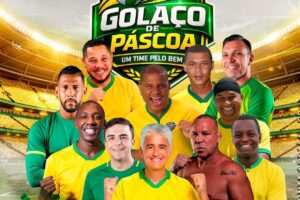 Arte do Golaço de Páscoa com Aliel Machado, Wanderlei Silva e ex-jogadors do Brasil