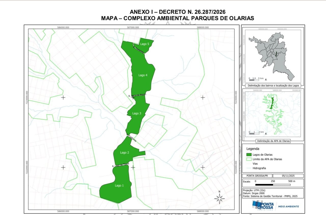 Mapa do que devem ser os futuros Lagos de Olarias