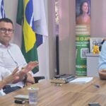 Priscilla Garbellini, presidente do CDEPG, em reunião na Câmara com o presidente da Casa, Julio Küller