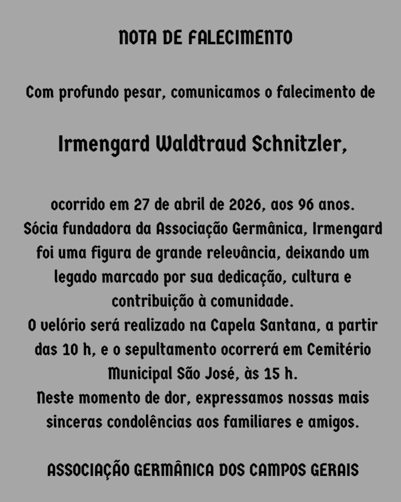 NOTA PESAR ASSOCIAÇAO GERMANICA