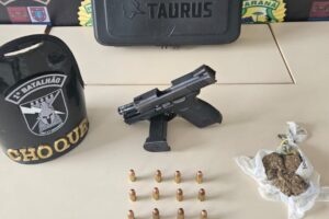 Arma de fogo e maconha foram aprendidas no bairro Chapada em Ponta Grossa