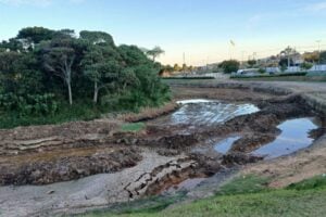 Obras do Lago de Olarias em PG