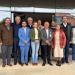 Autoridades diante de novas instalações do bunker da santa casa de pg