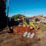 Obras de pavimentação no Parque dos Pinheiros