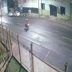 Momentos antes do acidente entre moto e caminhão em Irati