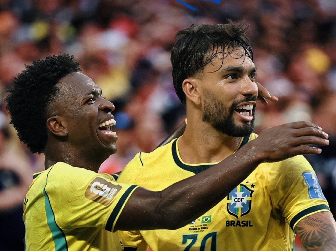 Vini junior e Paqueta Brasil x Miami Capa