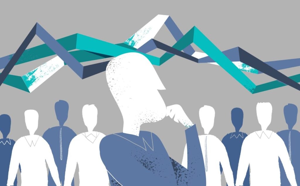 Imagem ilustrativa sobre gráficos e pessoas