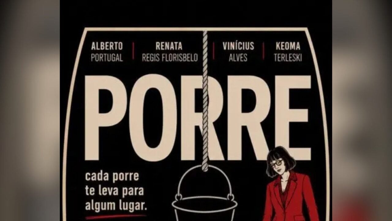 Cartaza da peça Porre, com secretário de cultura de ponta grossa